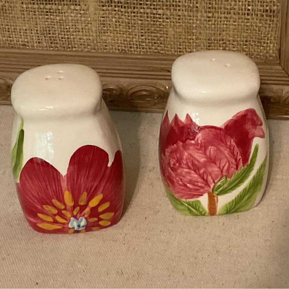 Floral Ceramic Salt and Pepper Shakers